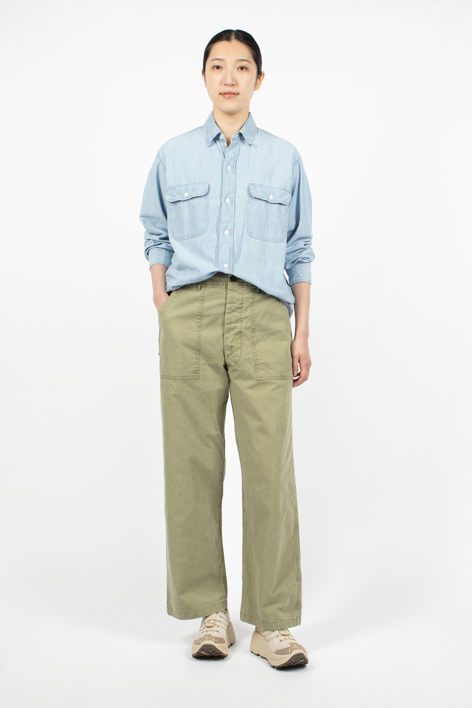 Canvas Fatigue Pants Green
