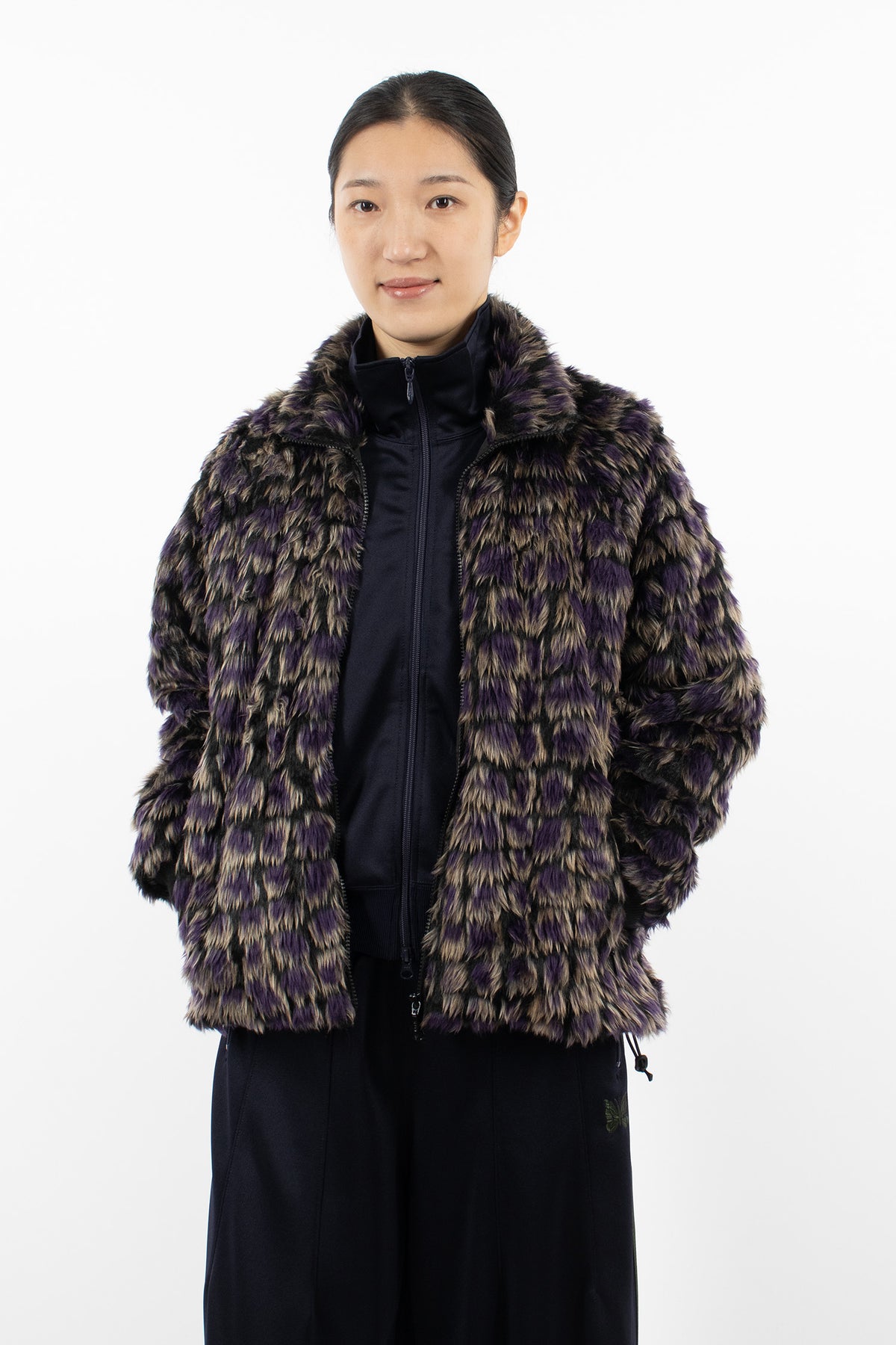 Raglan Fake Fur Jacket Purple