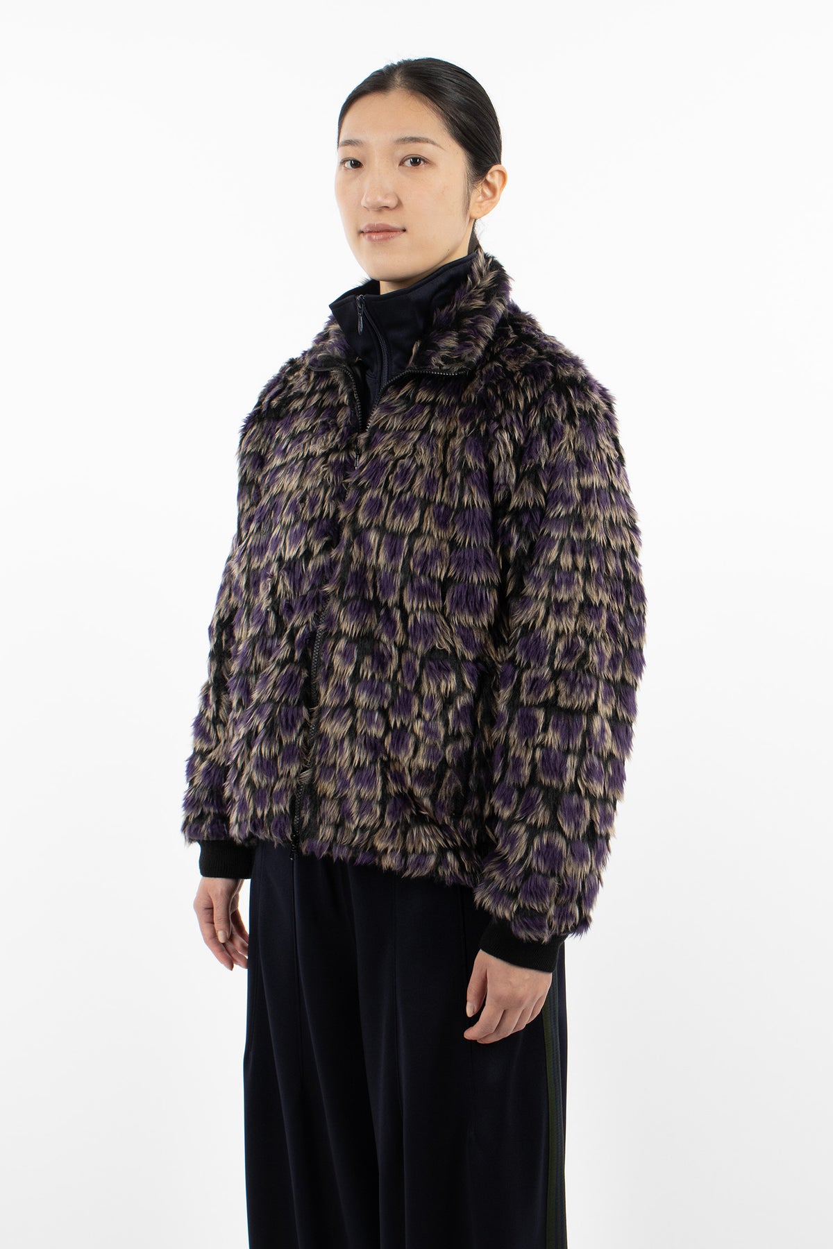 Raglan Fake Fur Jacket Purple