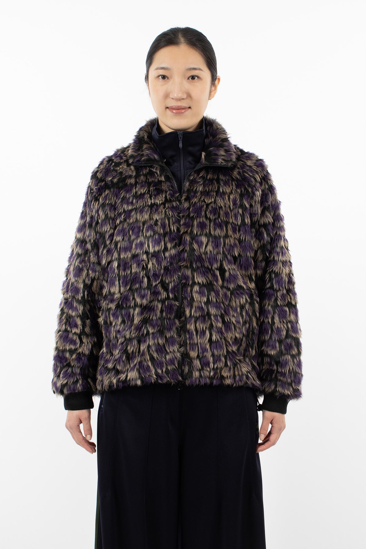 Raglan Fake Fur Jacket Purple
