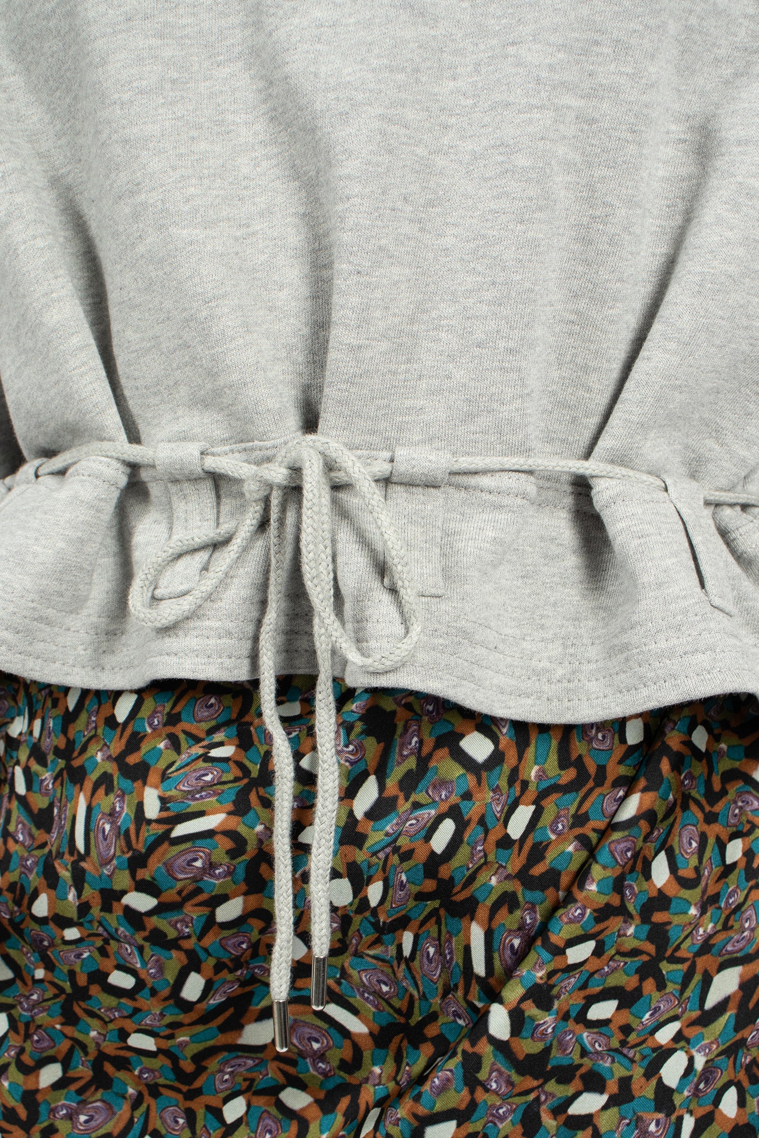 Boxy Drawstring Sweatshirt Grey Melange