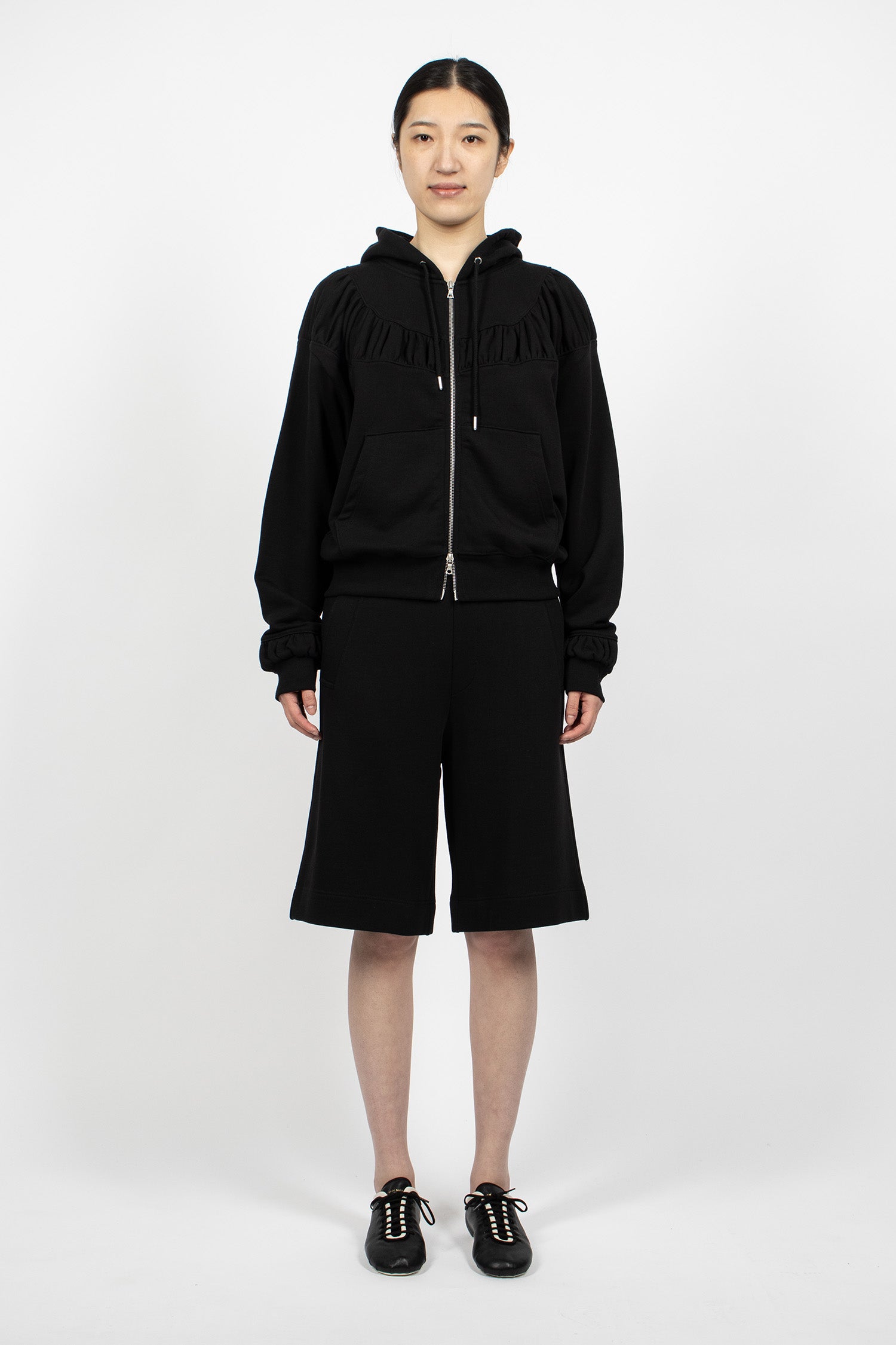 Straight Leg Sweat Shorts Black