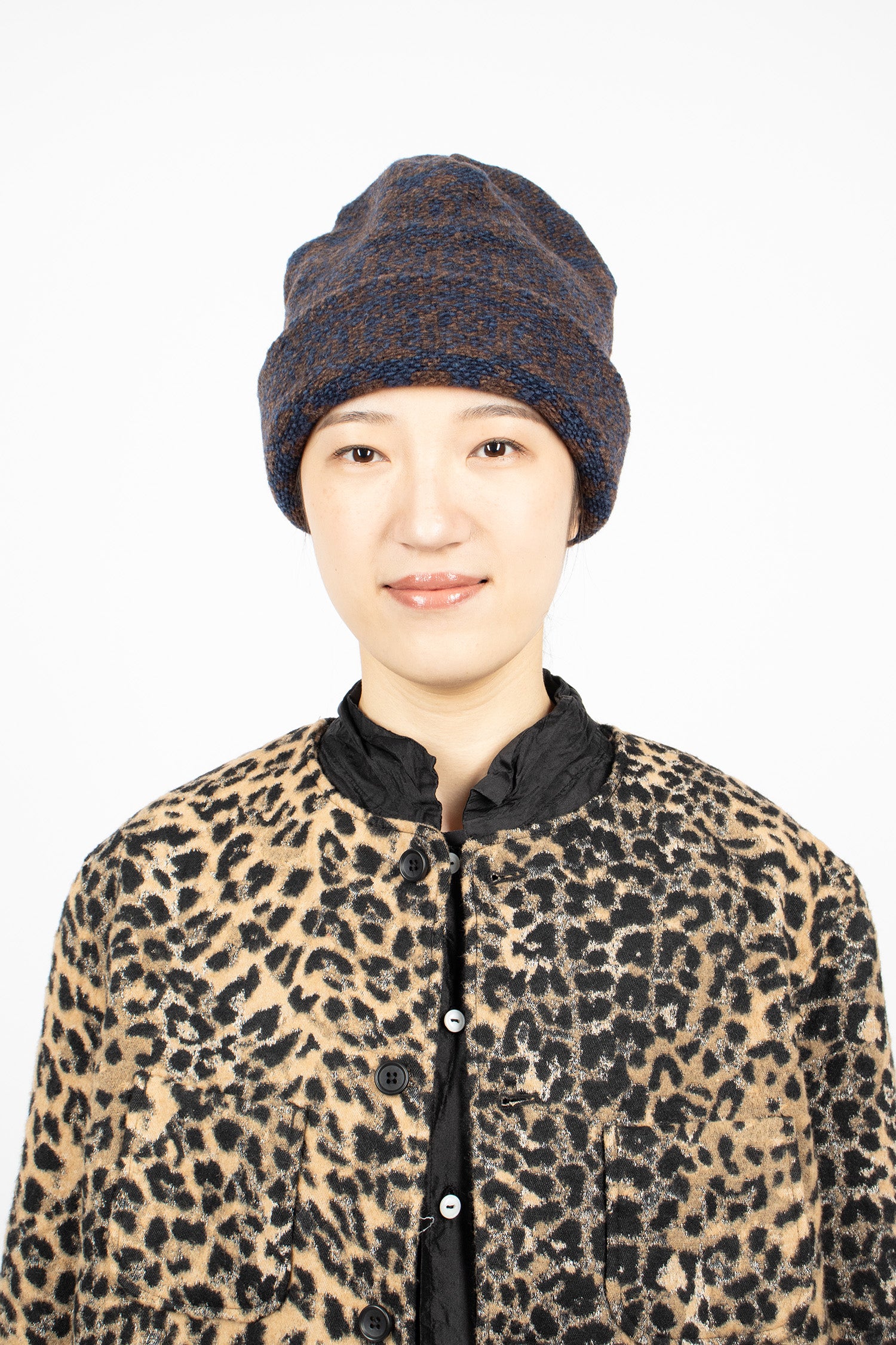 Poly Wool Beanie Brown/Navy