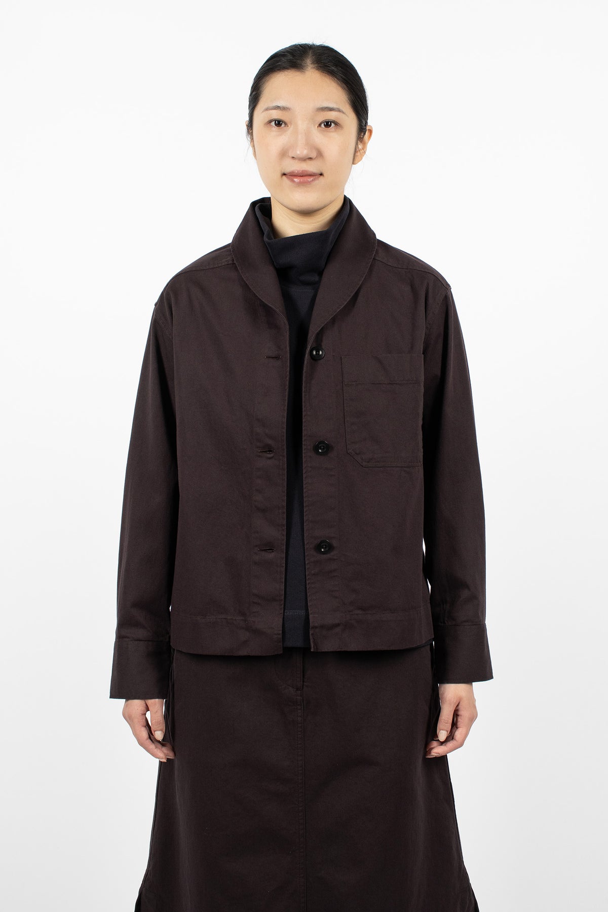 Shawl Collar Overshirt Cocoa