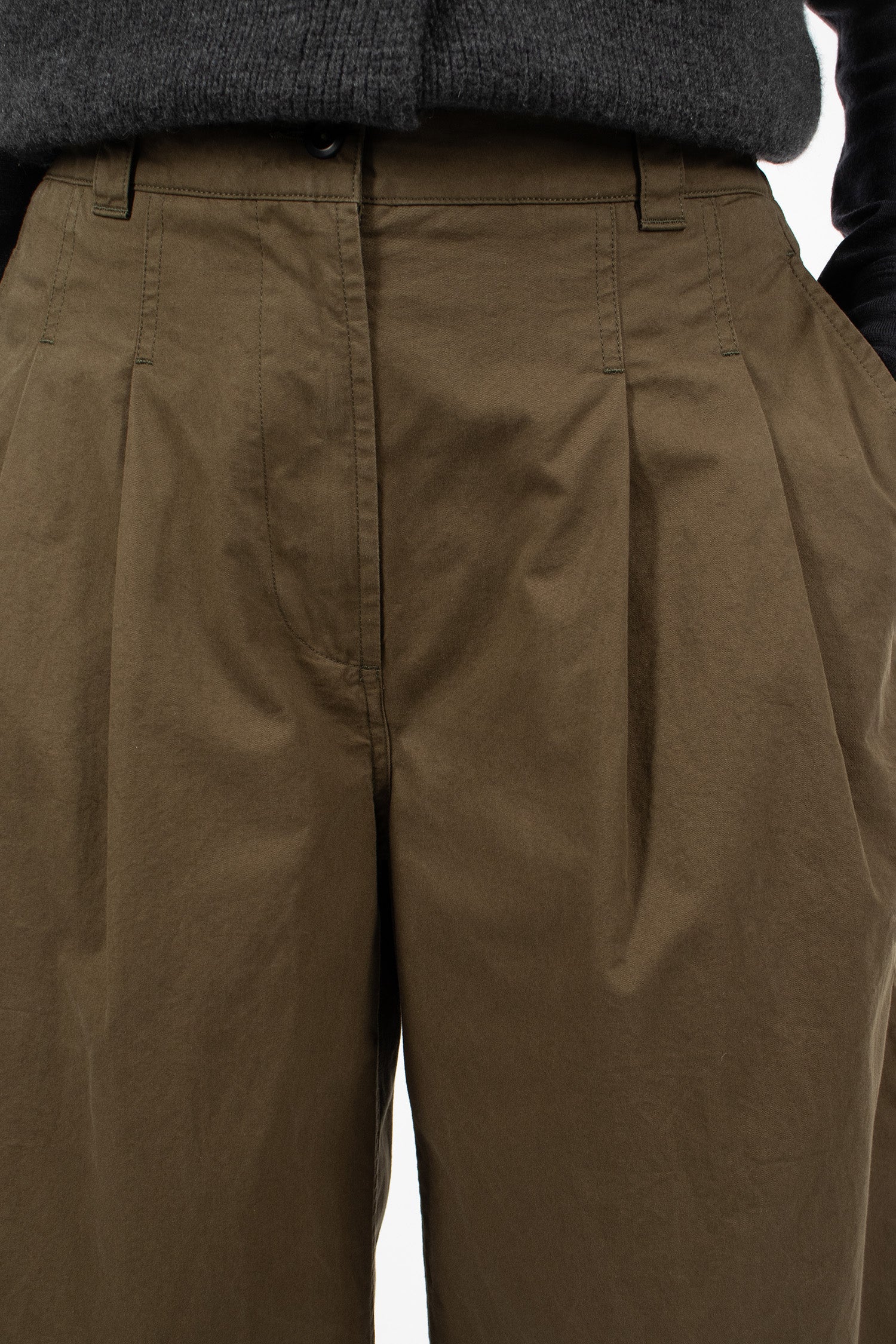 Pleated Culottes Khaki