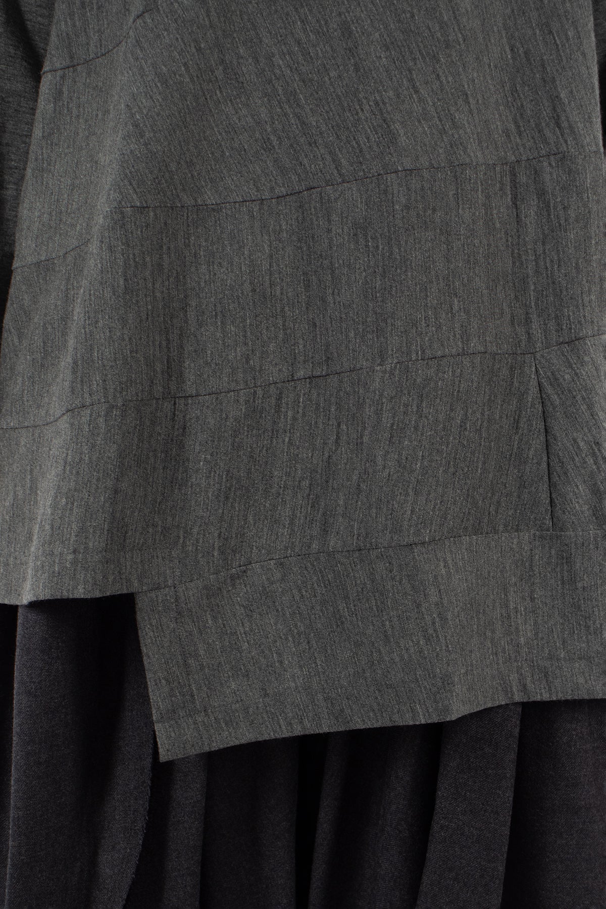 Diagonal Seam L/S Wool T-Shirt Medium Grey
