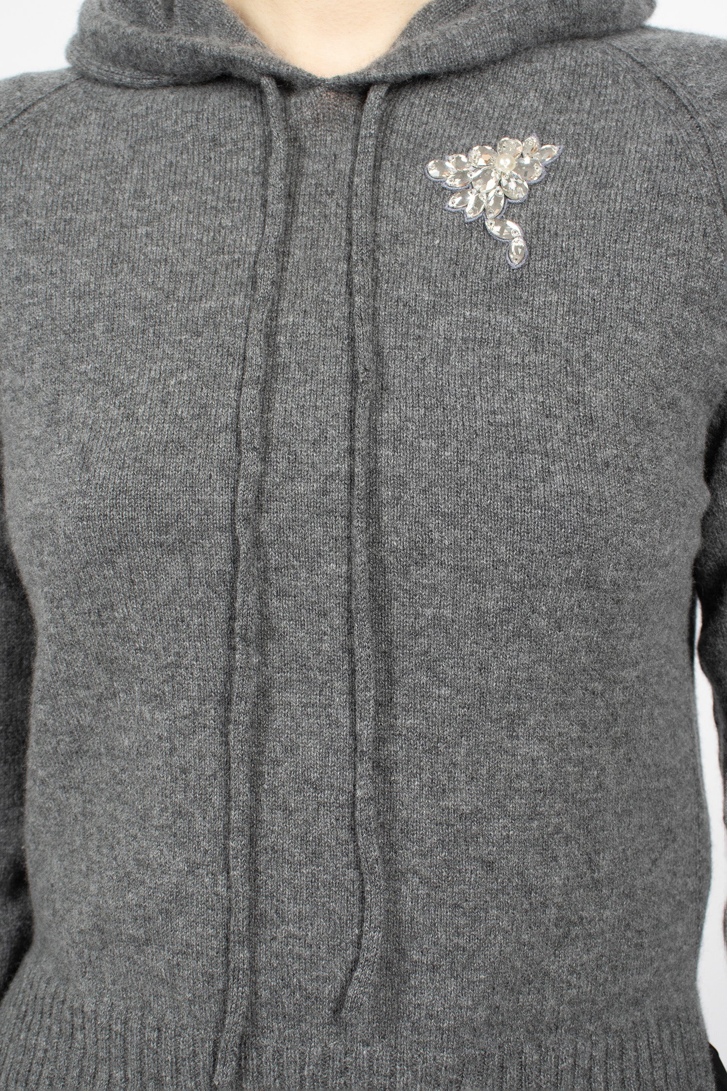Relaxed Cashmere Hoodie Grey/Pearl/Clear