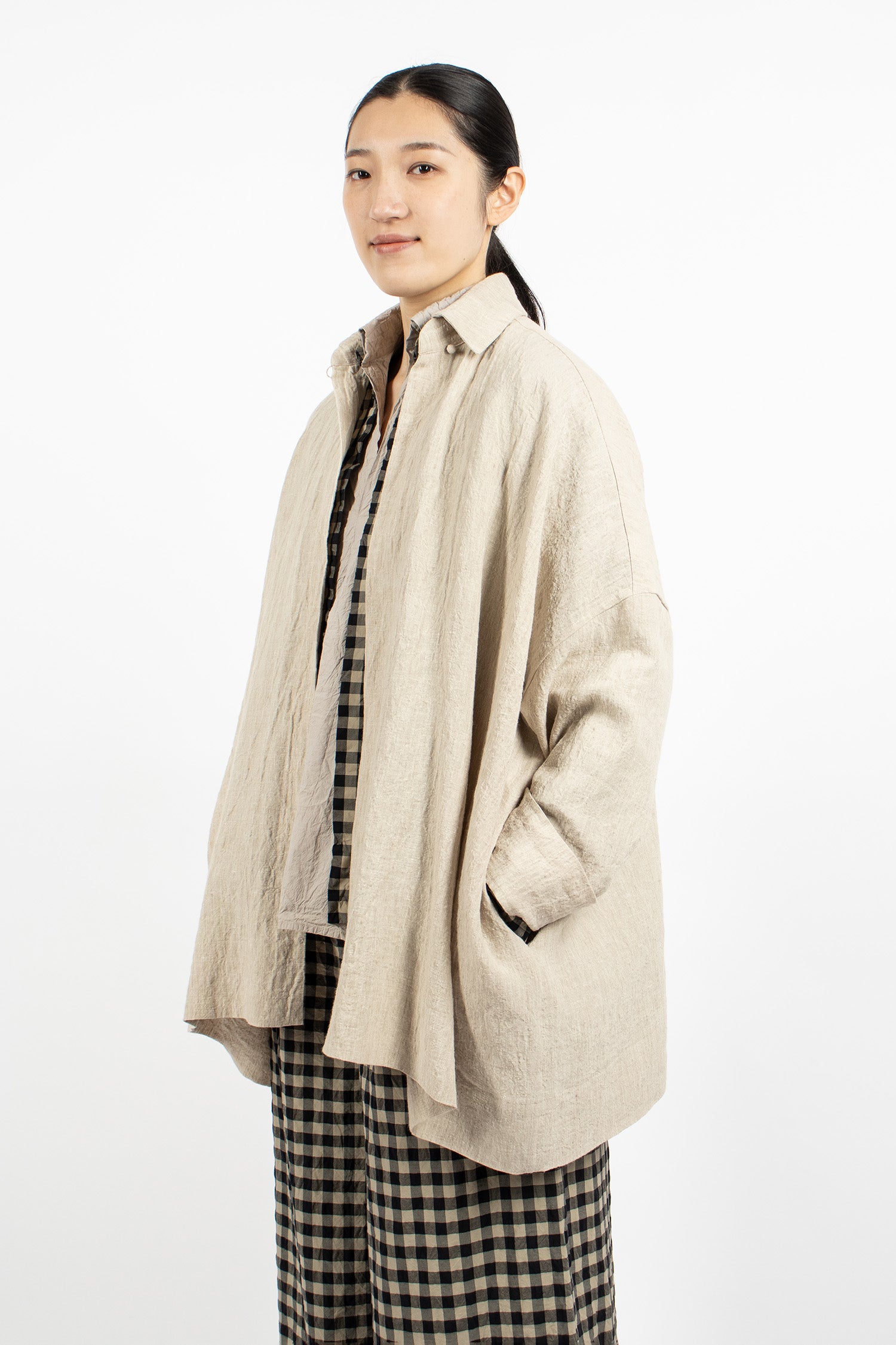 Oversized Linen Jacket Natural