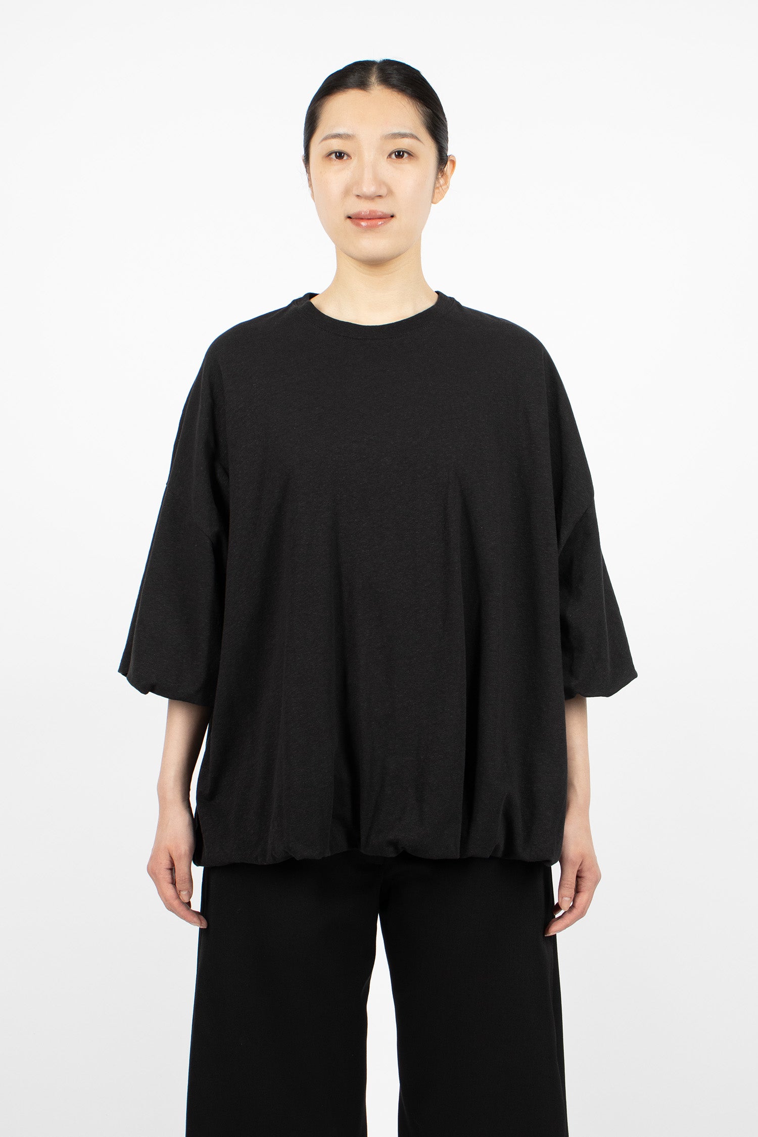 Gathered Logo T-Shirt Black