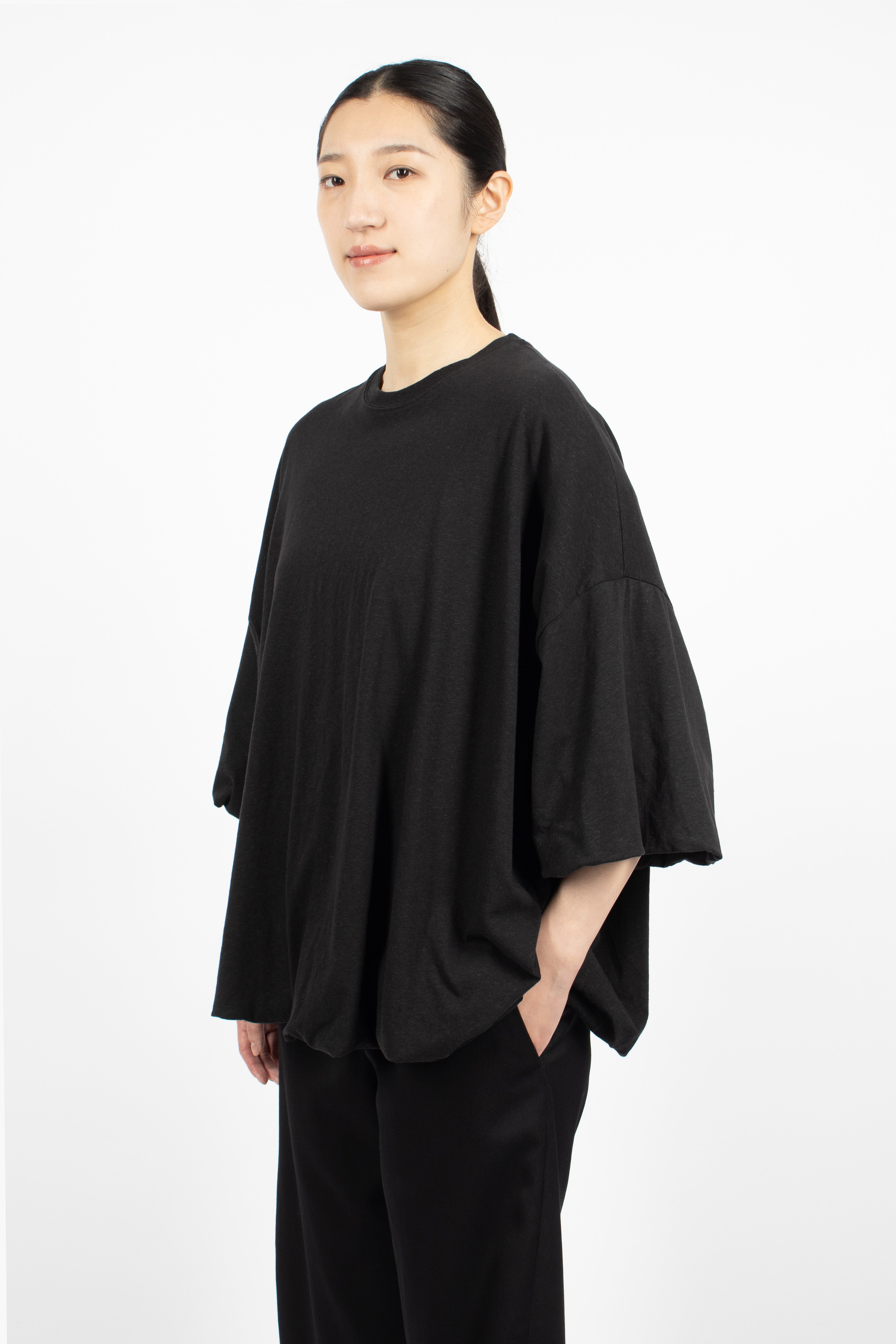 Gathered Logo T-Shirt Black