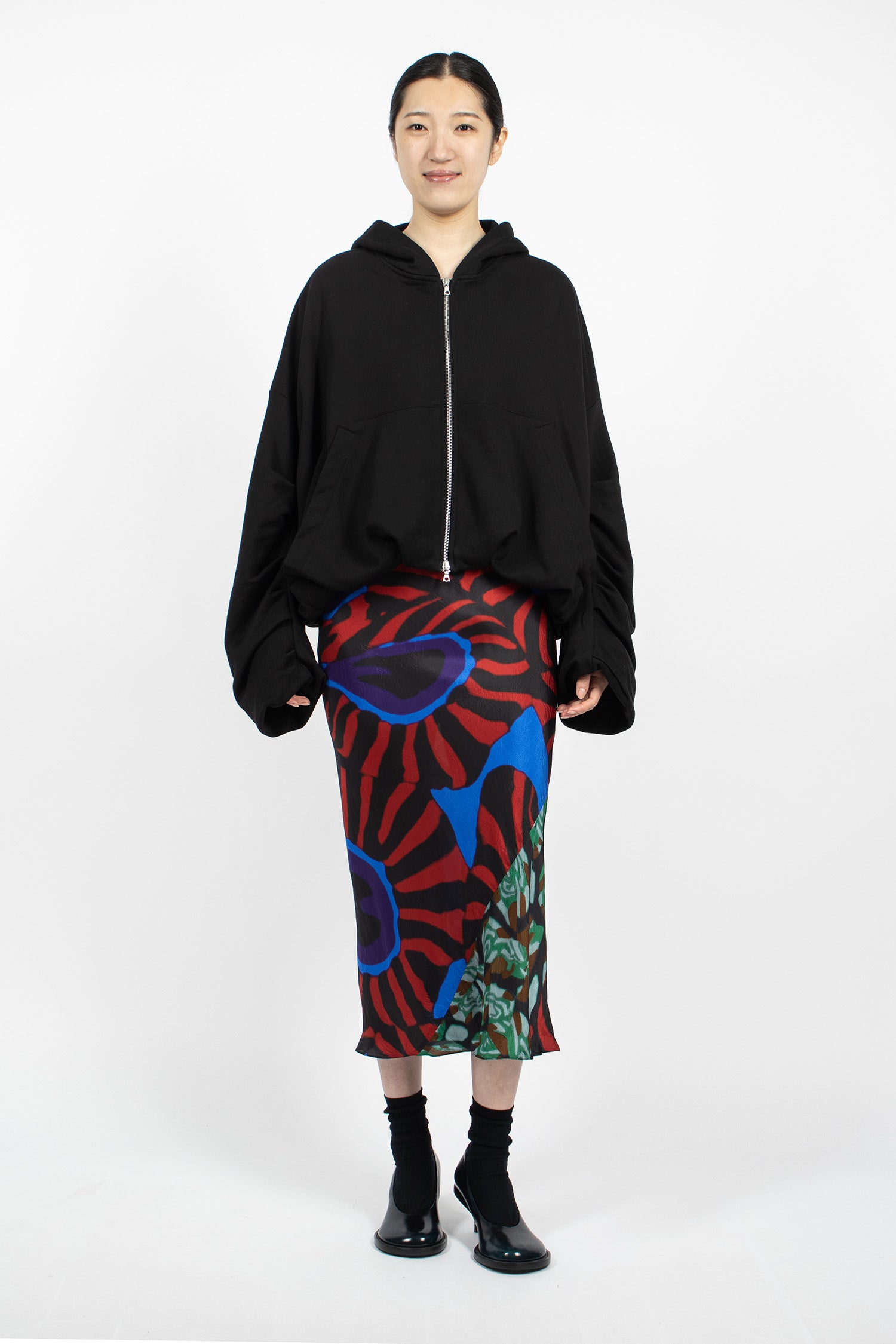 Midi Bias Skirt Red