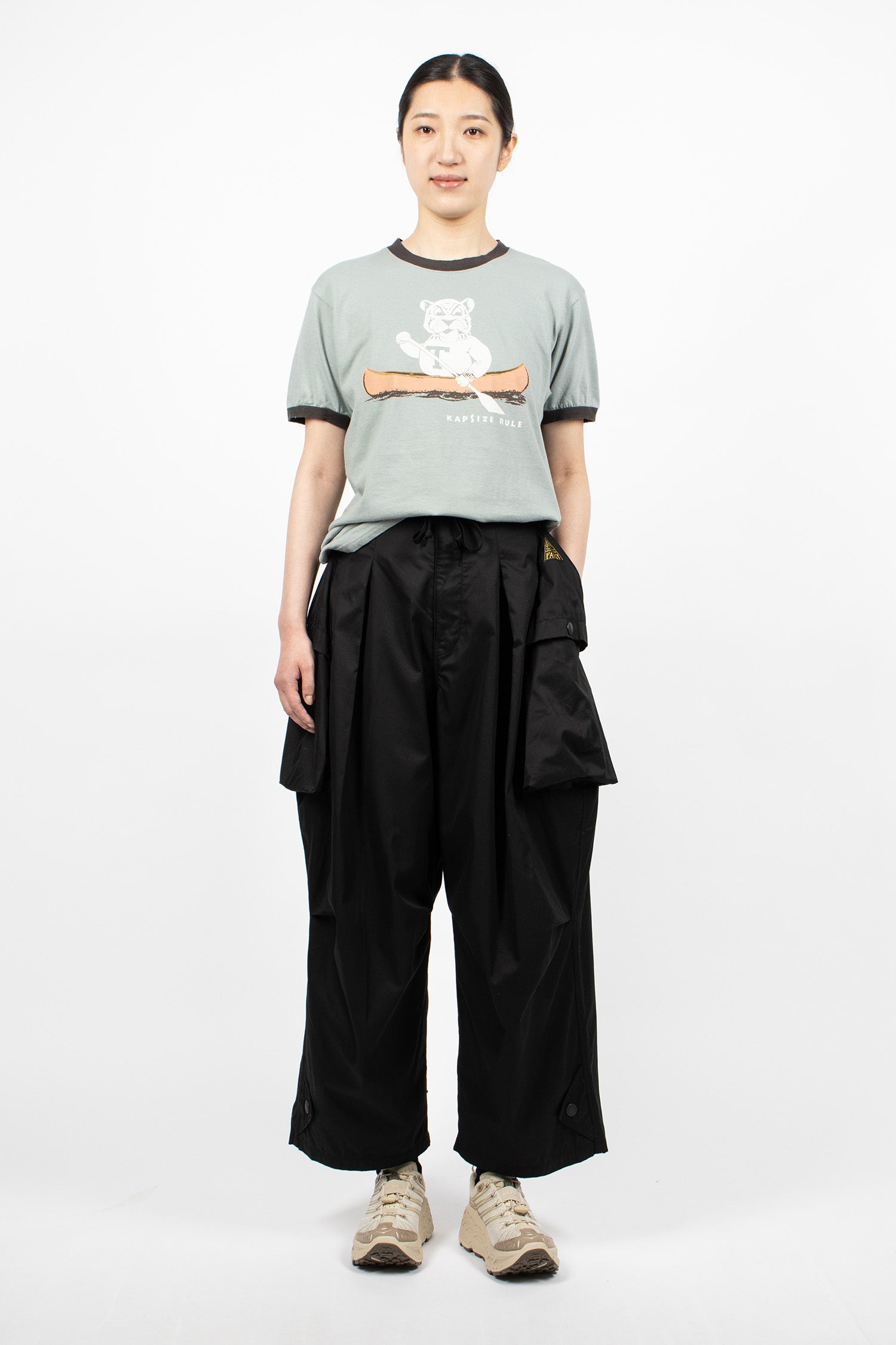 Combed Gabergine Aozai Cargo Pants Black
