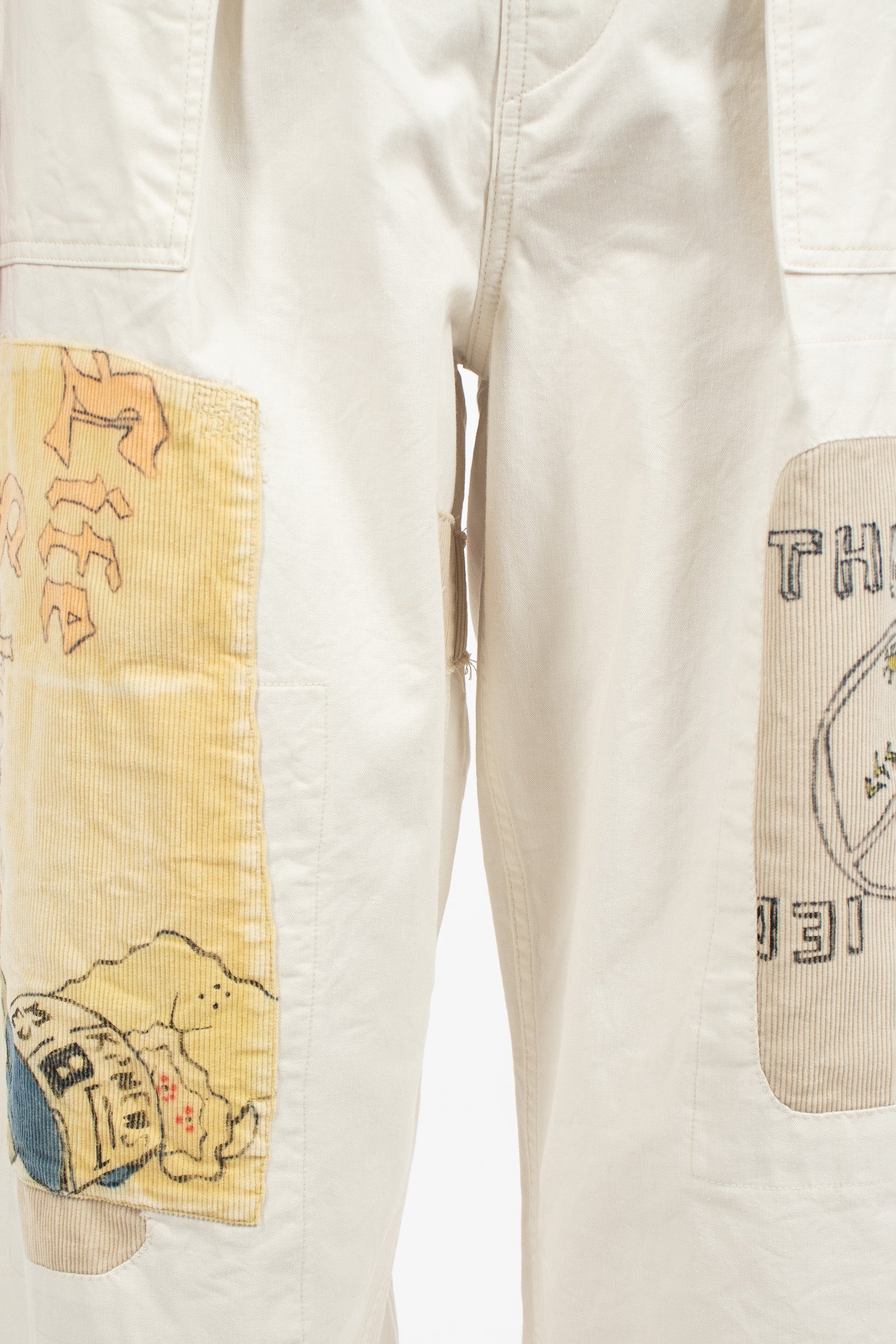 Rough-Face Twill Fatigue Baggy Pants Ecru