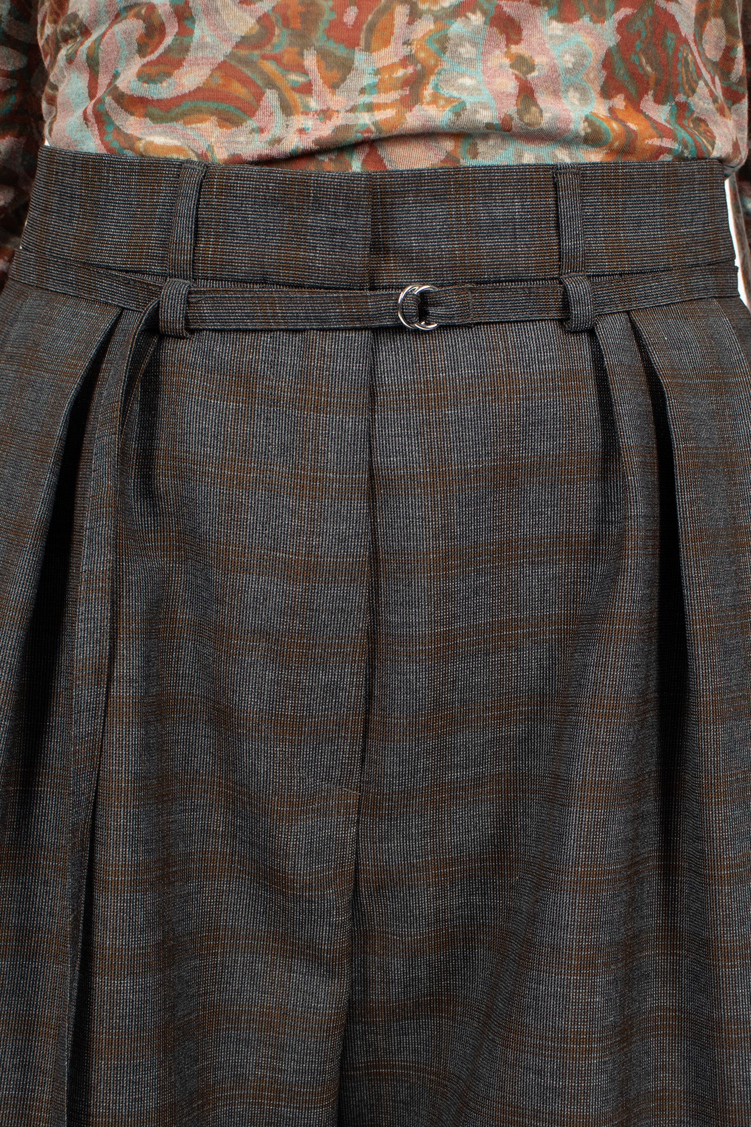 Belted Wool Pants Brown