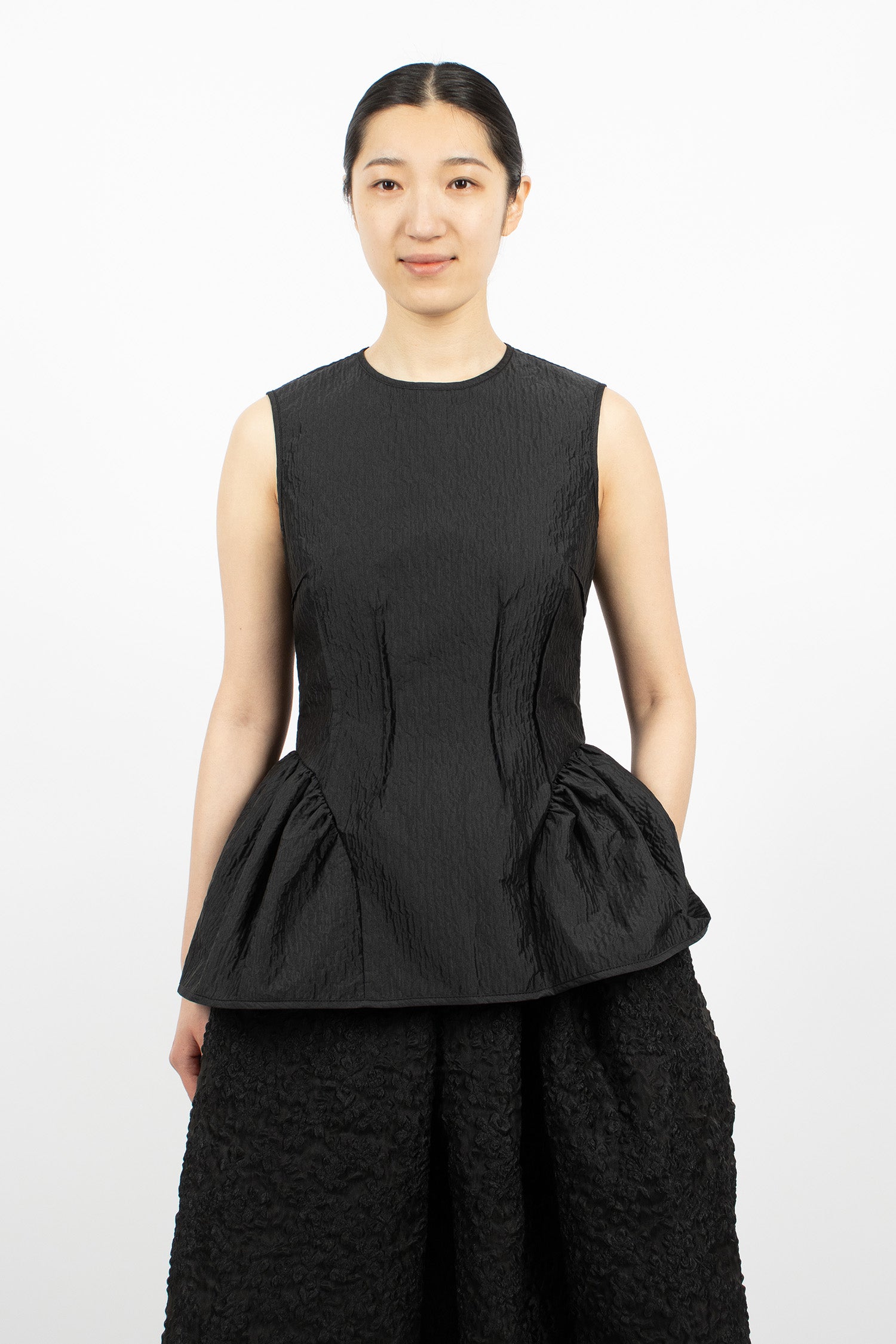 Daimi Top Black Stria Matelassé