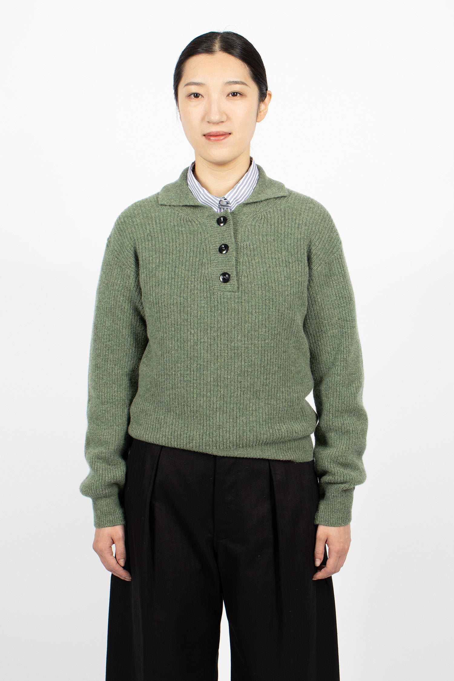 3 Button Polo Sage