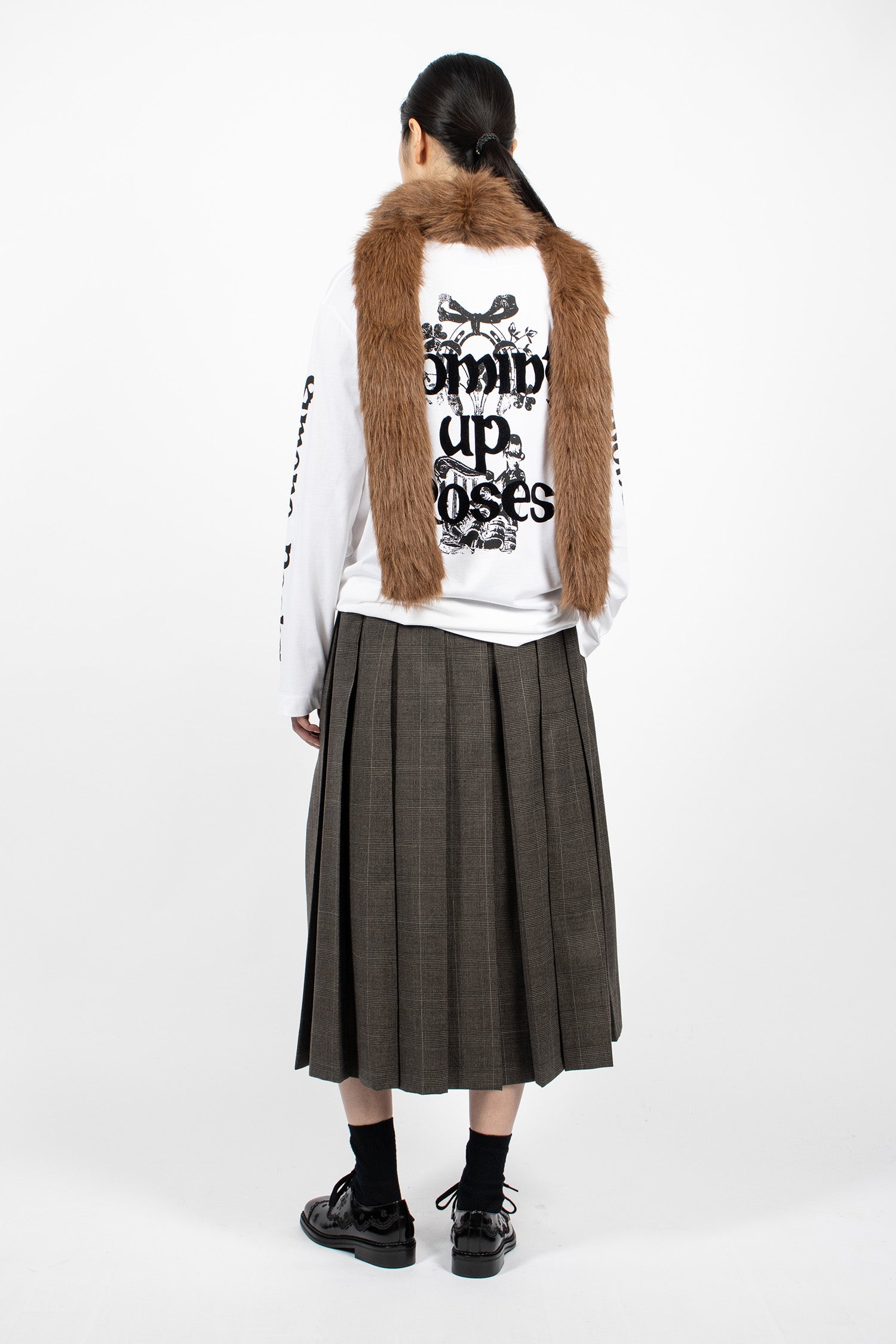 Skinny Faux Fur Scarf Brown