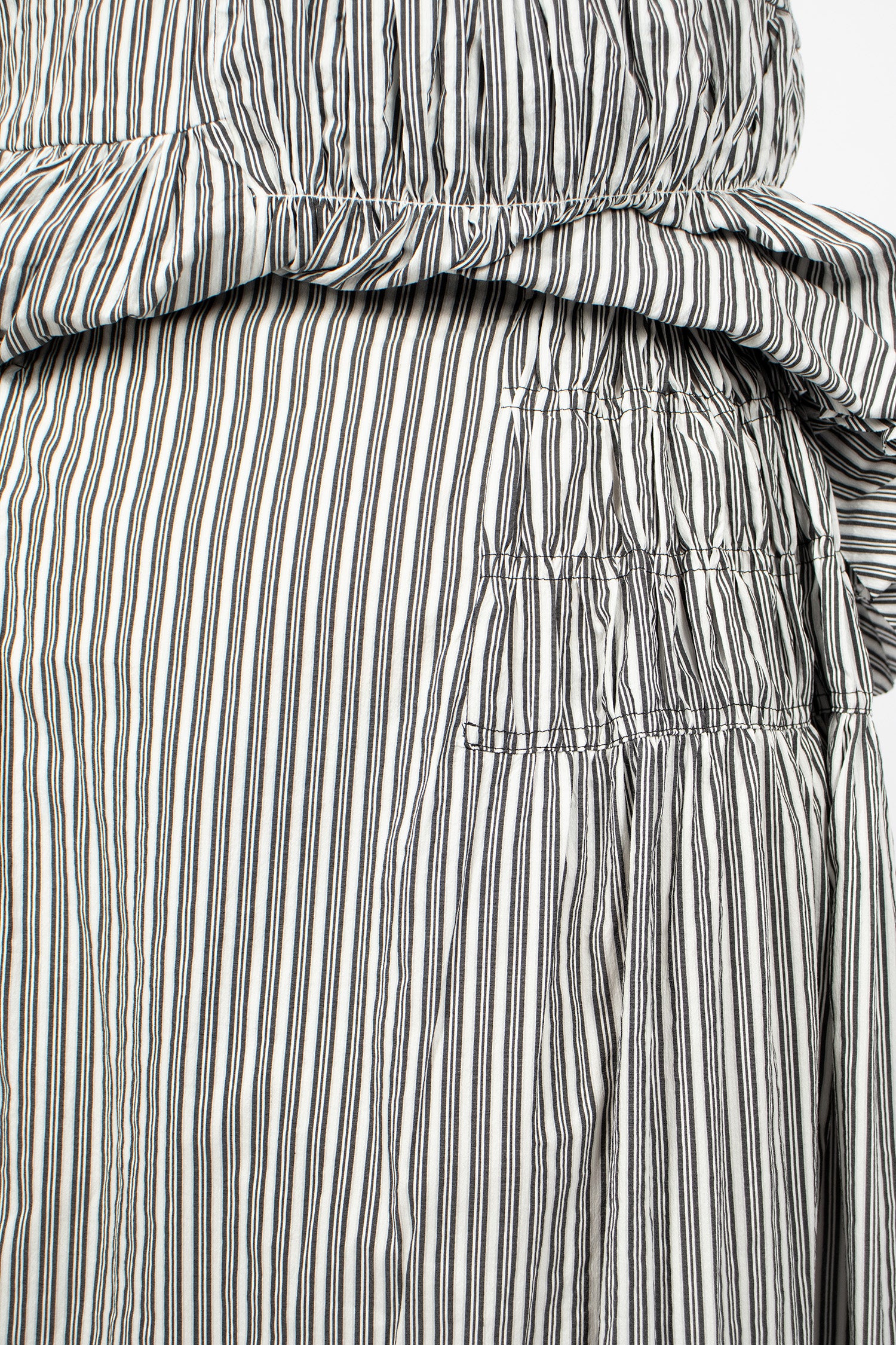 Ruffled Stripe Skirt Black