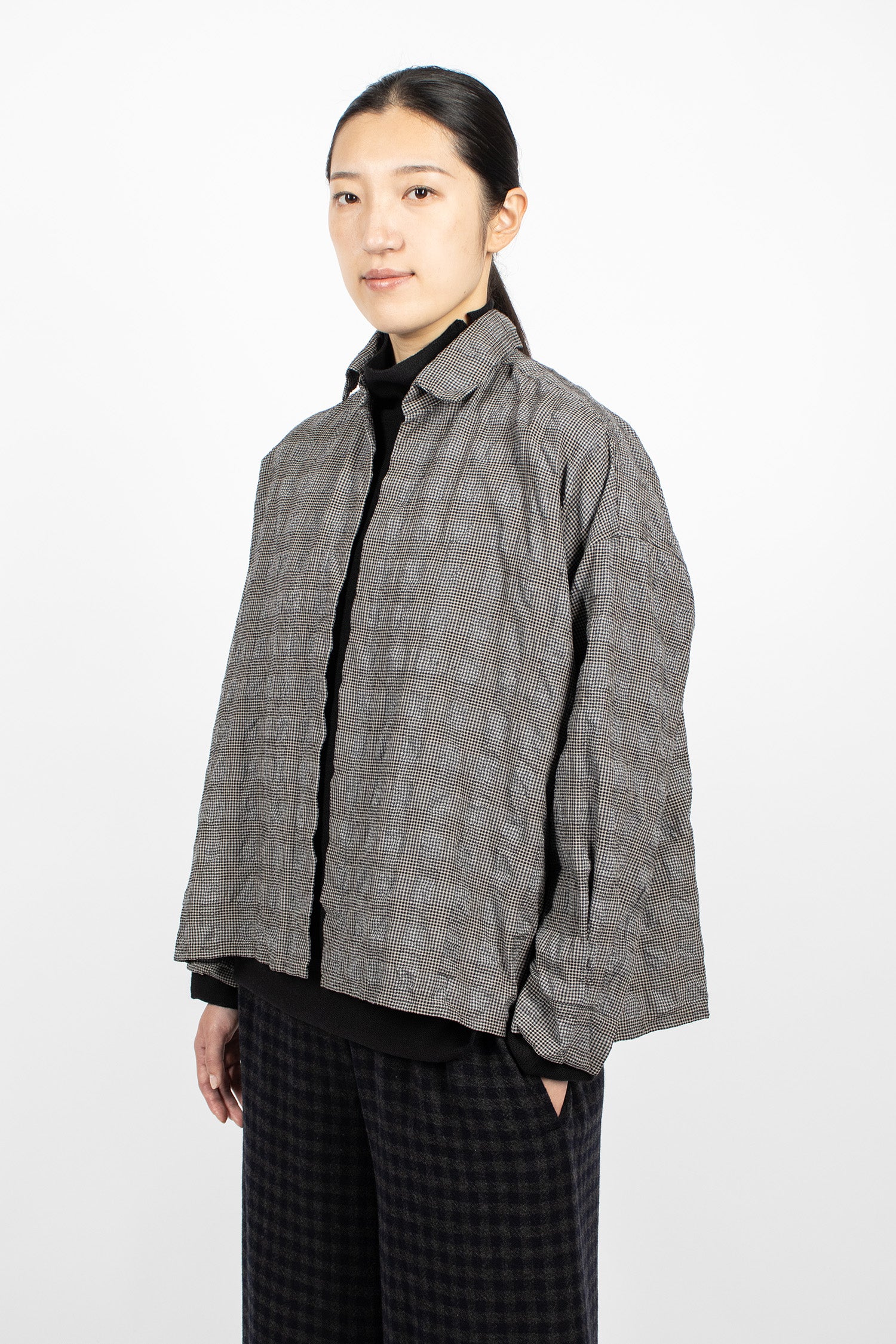 Boxy Reversible Shirt Mix Brown