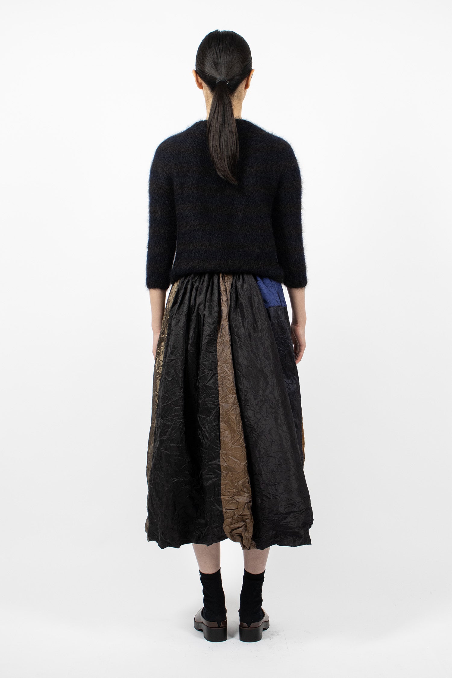 Reversible Taffeta Silk Skirt Colour Mix/Black