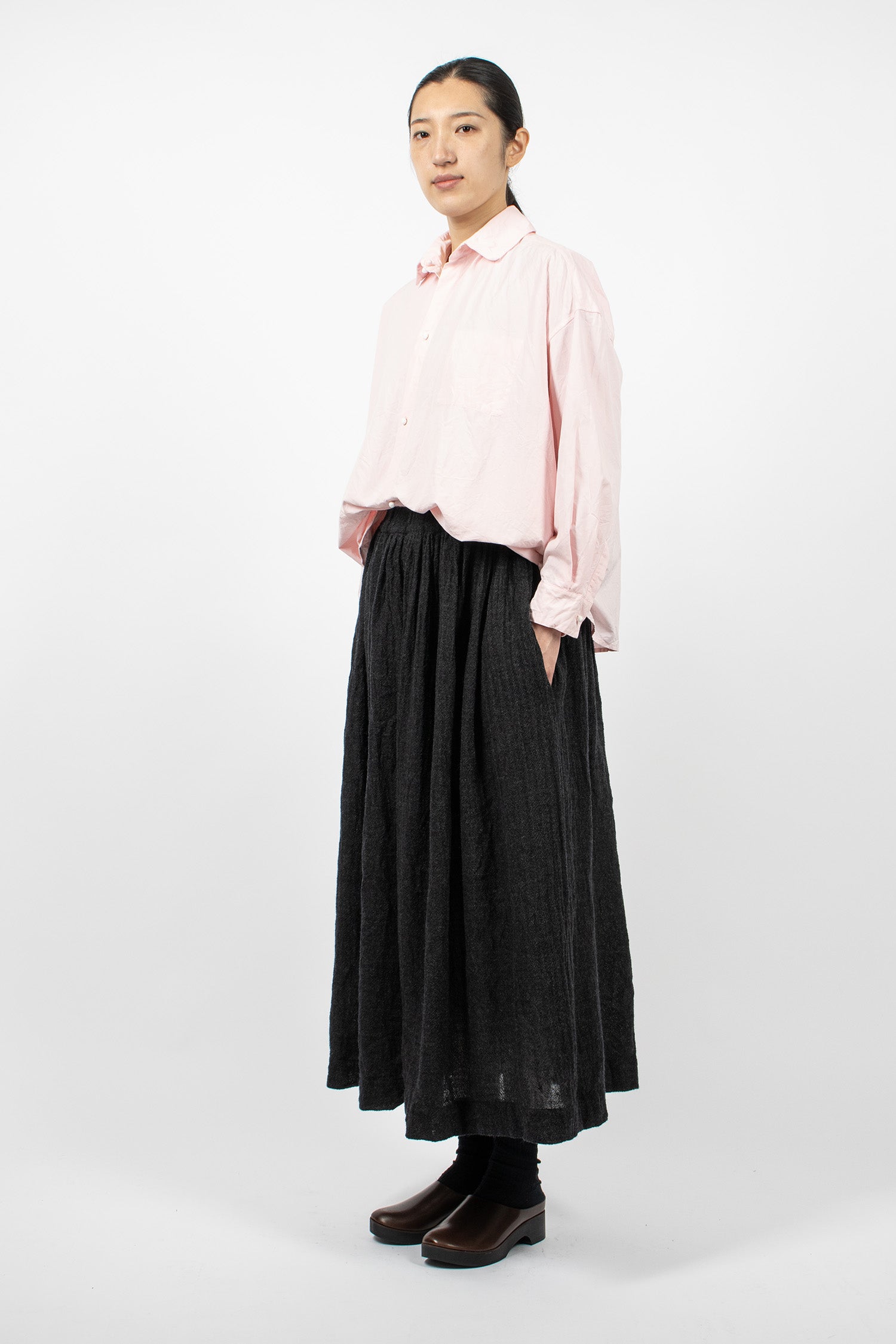 Gathered Wool Skirt Antrachite