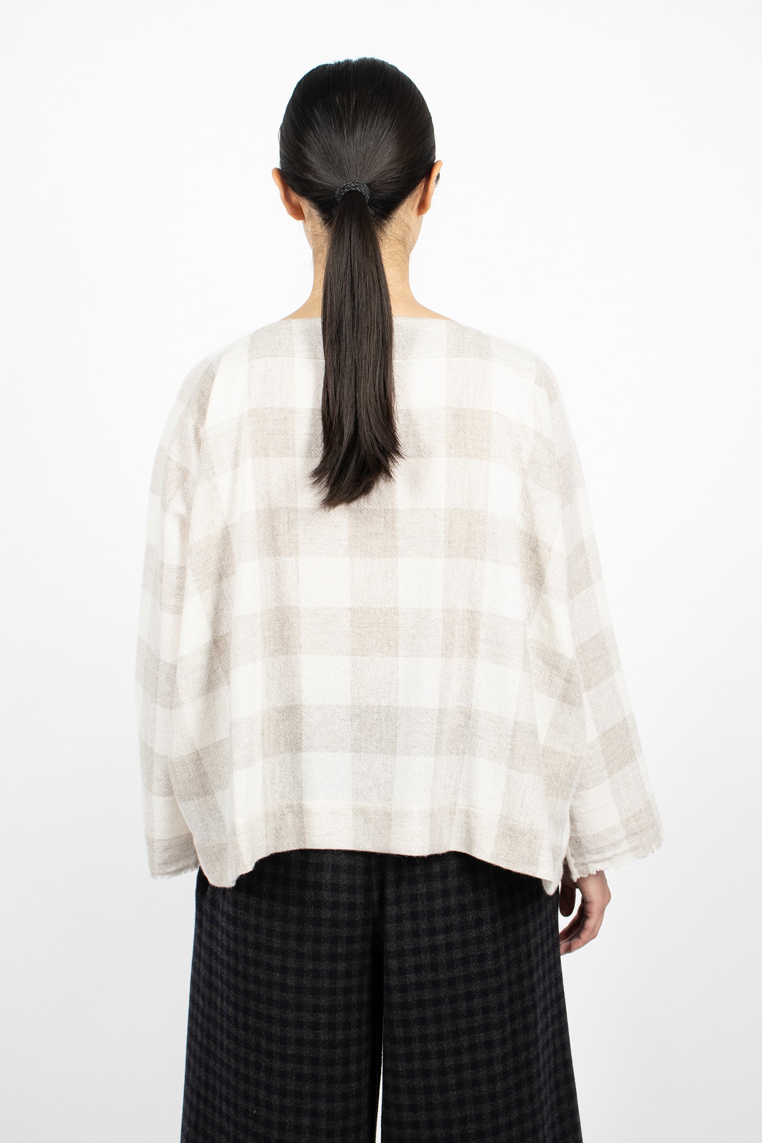 Square Cashmere Shirt Light Grey/Cream