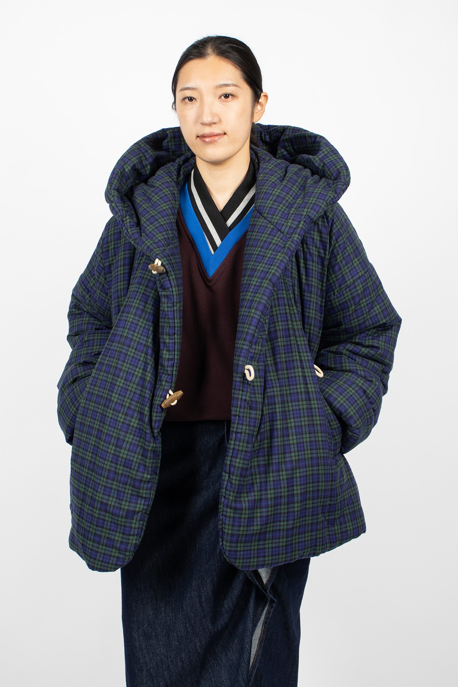 Flannel Puffer Jacket Green