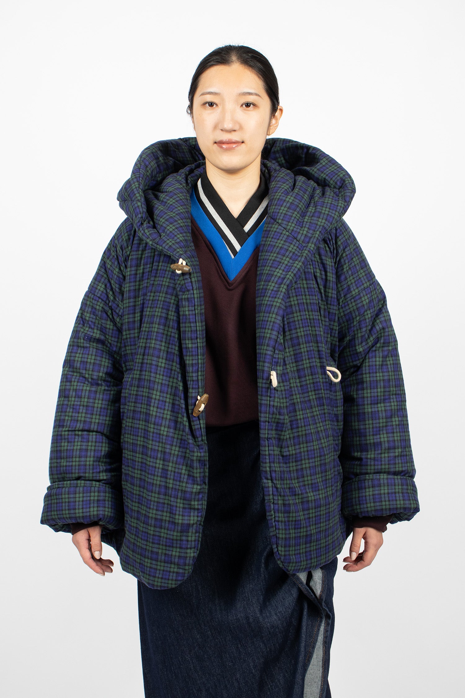 Flannel Puffer Jacket Green