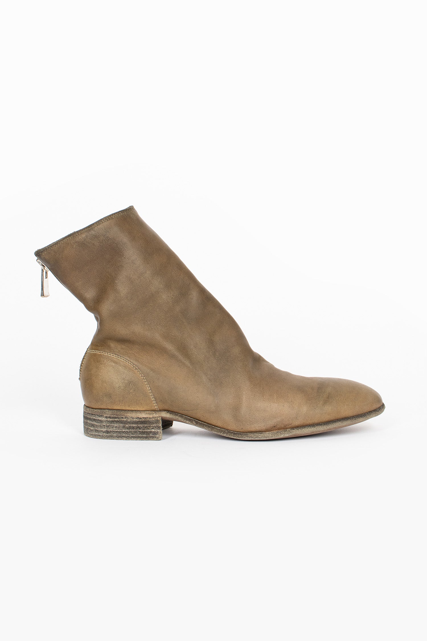 596 Full Grain Back Zip Ankle Boots CV177T Olive