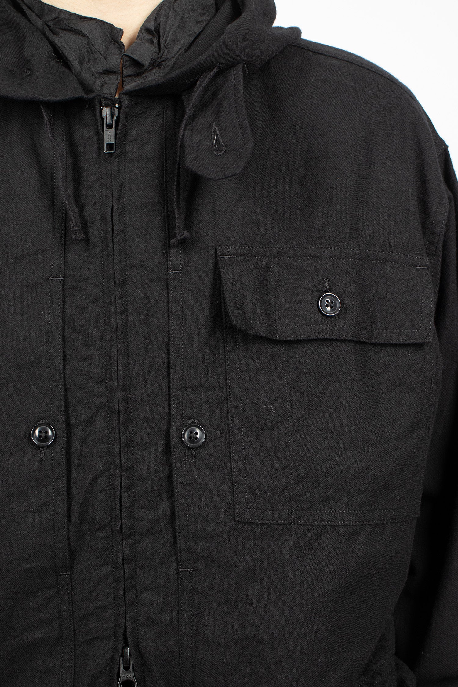 Zip Hooded Shirt Black